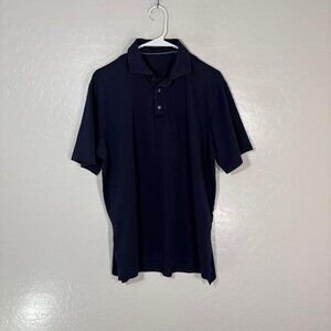 Greyson Polo Shirt Mens Large Blue Solid Brrr Golf Performance Stretch
